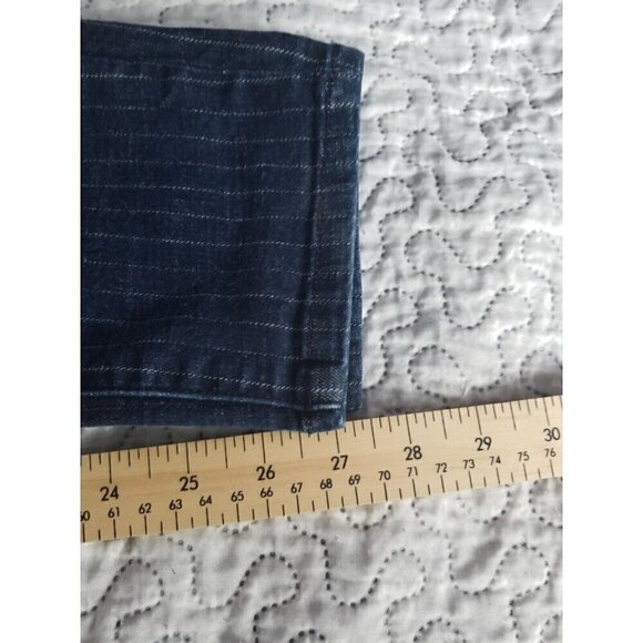 Volcom Pinstriped Button Fly Jeans Size 28 Skinny High Rise - Picture 8 of 8